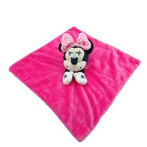 Disney Baby Minnie Mouse Lovey Security Blanket Pink Plush Baby Comfort Toy